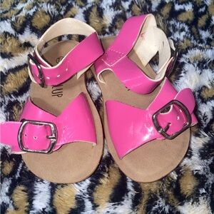 SandalUp Pink Bow Sandals For Little Girls Size 4